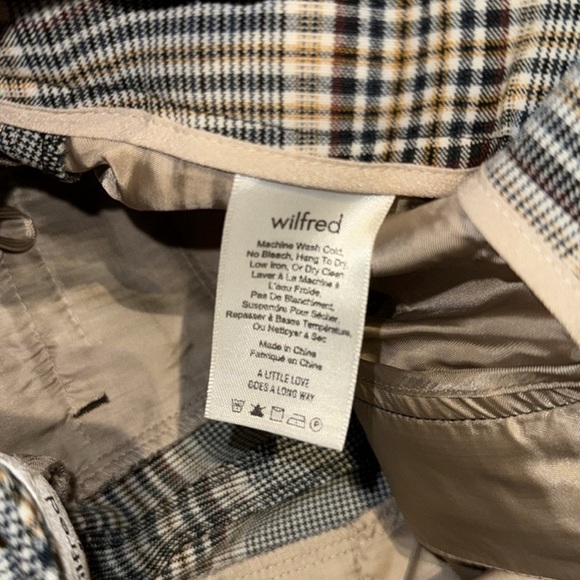 Aritzia Wilfred Plaid Pants Trousers Tie Waist women’s size 0 - Picture 6 of 6